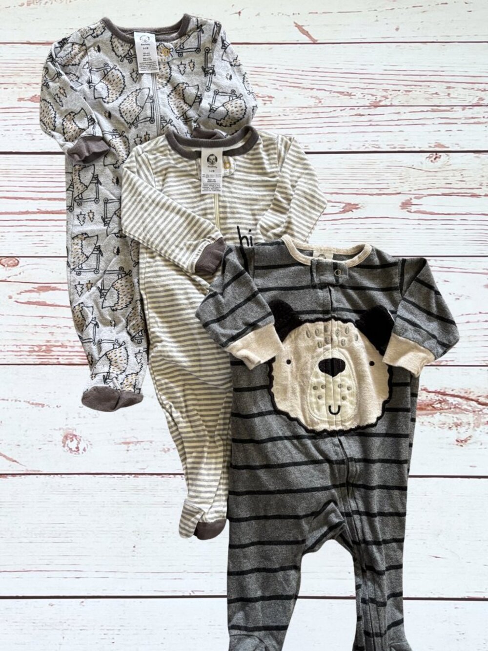 Gerber 0-3 Month Baby Boy 3 Pc. Footie Pajama Bundle - Woodland Animals